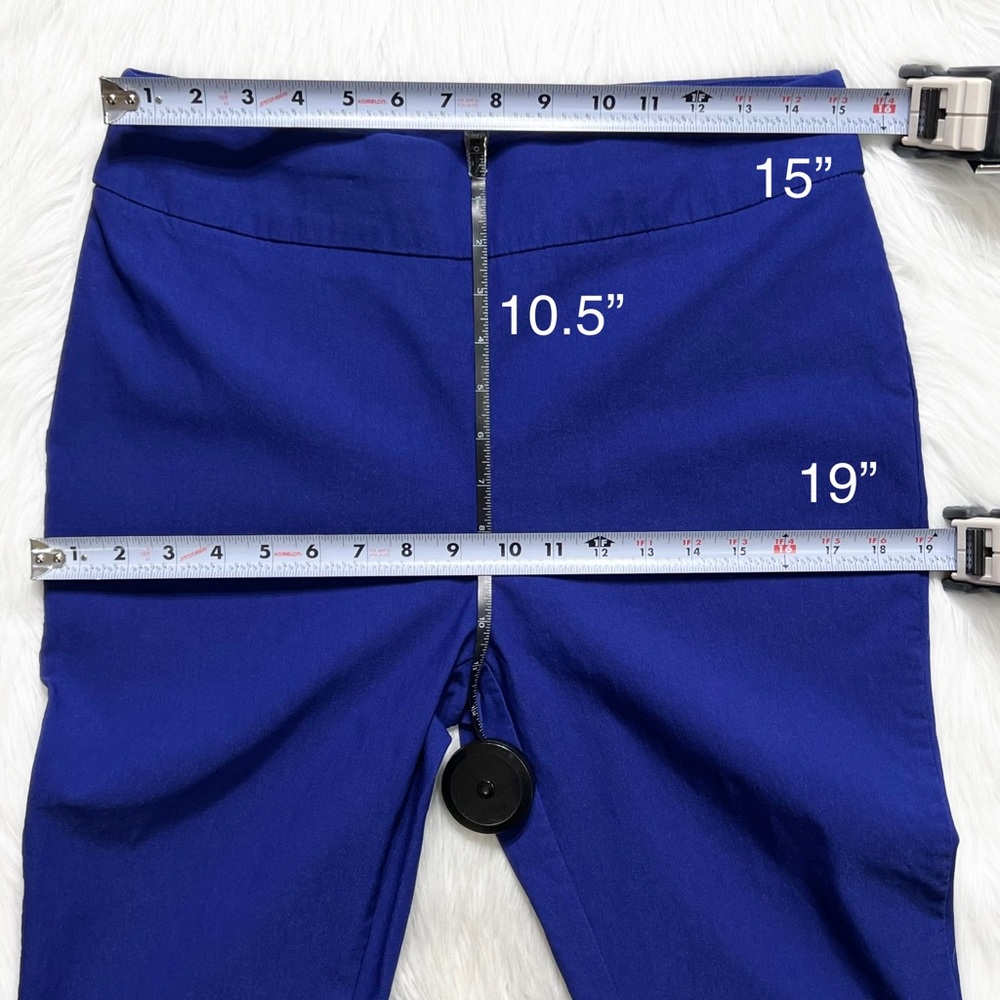 SOLD-Chico’s So Slimming Blue Elastic Waist Pull On Cropped Skinny Pants Size 10 - Picture 7 of 8